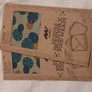 💥Reusable beeswax food 🥝 wraps with Hawaiian prints NWOT